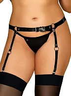 Svůdný podvazkový pás A756 Garter Belt - Obsessive černá XL/XXL