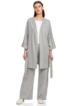 Vamp - Dámský bavlněný župan kimono GRAY MELANGE M 15217 - Vamp