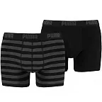 Pánské boxerky Stripe 1515 2Pack 591015001 200 černo-šedá - Puma  S