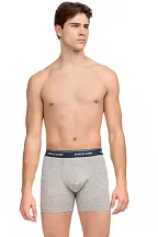 Vamp - Delší pánské boxerky - set 2 ks GRAY MELANGE M 15892 - Vamp