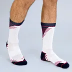 Pánské sportovní ponožky 2x DIM SPORT CREW SOCKS MEDIUM IMPACT 2x - DIM SPORT - bílá 39 - 42