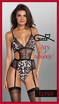 Dámské body -  Ars Amandi 9013 Luna - Gatta S/M černá-leopard