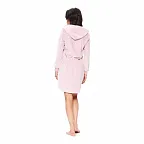 Dámský župan Doctor nap velur/zip pruhy 9606 flamingo/odstín růžové S