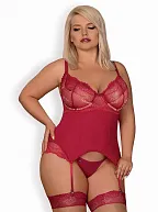 Smyslný korzet Rosalyne corset XXL - Obsessive bordó XXL