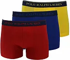 Boxerky 3 psc 714662050040 žlutočervenomodrá - Ralph Lauren modrá,žlutá,červená M