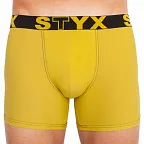 Pánské boxerky Styx long sportovní guma zelenožluté (U1065) XXL