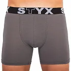Pánské boxerky Styx long sportovní guma tmavě šedé (U1063) S