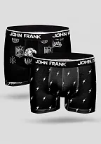 Pánské boxerky John Frank JF2BMC08 2PACK Černá M